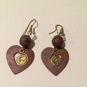 Light metal heart earrings